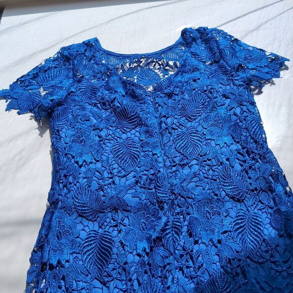 Cachet Sapphire Blue Lace Dress Large - Picture 5 of 14